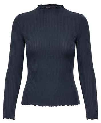 ONLY Women's ONLEMMA L/S High Neck Top NOOS JRS Long-Sleeved Shirt, Ombre Blue/Detail: Melange, S