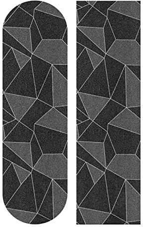 Abstraktes nahtloses smaragdgrünes geometrisches schwarzes dunkelgraues Kristall-Polygonal-Griffband, rutschfestes Longboard-Scooter-Griptapes, langlebiges Schleifpapier, Schleifpapier, 25,4 x 111,8