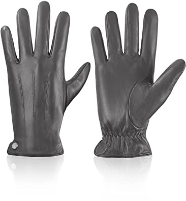 vislivin Winter Handschuhe Herren Leder Handschuhe Vollhand Touchscreen Handschuhe Wärme Leather Gloves