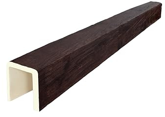 VIGA IMITACION MADERA DECORATIVA DE POLIURETANO 21CM DE ANCHO X 23CM DE ALTO X 3 METROS DE LARGO (Nogal oscuro)