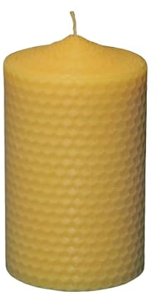 5 Bienenwachskerzen 10cm h. 6,2cm D. gedreht aus Wachsplatten 9,00€/STk 10/3 Imker Bienenwachs Kerze candle beewax