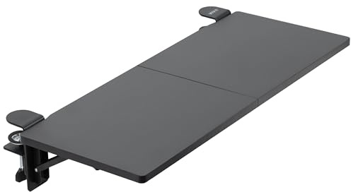 VIVO DESK-EXT30 Klappbare Schreibtischverlängerung, Handgelenkstütze, Armlehne, Büro-Tastaturablage, Beistelltisch-Verlängerungsbefestigung, schwarz, 76 cm x 30 cm