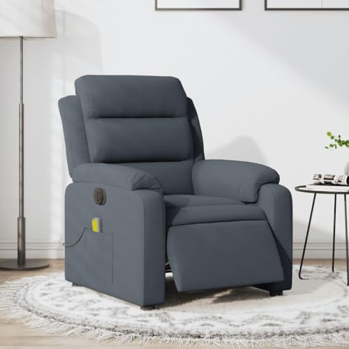 vidaXL Massagesessel Elektrisch Dunkelgrau Samt