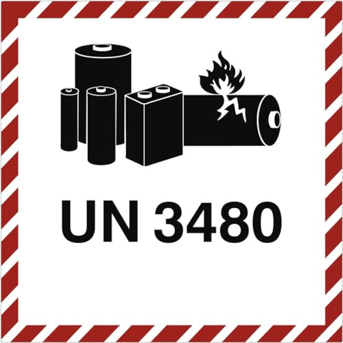 Dreifke® Gefahrzettel LITHIUM ION BATTERY UN 3480, Folie, 100x100 mm