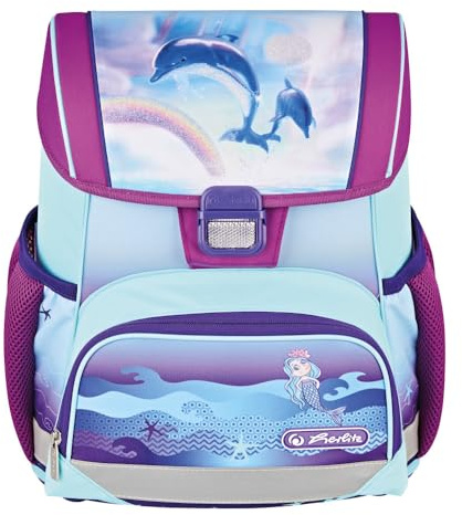 Herlitz® Schulranzen Loop | Kinder Organizer für Schüler Kinder | Steifer Rücken | Unisex | Schultasche am Rücken | Geräumiger Strapazierfähiger Schulrucksack | Ocean in Heaven, multicoloured, M