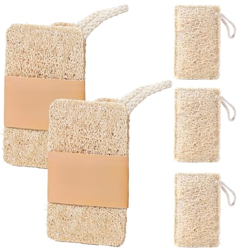 ZXCHOME 5 pz Set di Naturale Luffa Spugna Piatti Riutilizzabile Spugne Cucina Ecologiche per Zero Waste Ecoliving