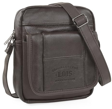 Men's Leather Crossbody Messenger Bag Stylish Herrentasche Umhängen Leder S