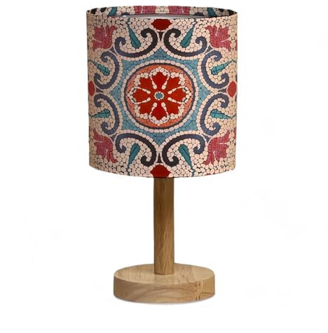 Lámpara de noche E14 LED, Italian Gresiti, salón y dormitorio, múltiples colores, patas modernas de madera