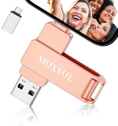 Pendrive Phone 64GB,MUXXUE Pen Drive Phone,pendrive para Phone con USB,Tipo C,Memoria Externa con Phone,Android OTG,Tablet PC Mac Ordenador portátil-No Necesita App