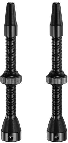 QUARKZMAN 2pz Valvole Tubeless 60mm Lega di Alluminio Valvola Tubeless Super Leggera Cappucci con 4 Fori e Cappucci Adatta alla Maggior Parte Cerchi Tubeless Biciclette, Nero