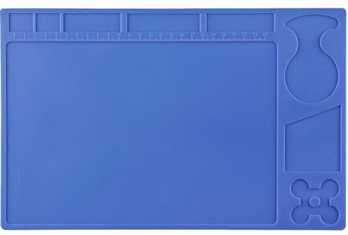 YIHUA M150 Heat-Resistant Soldering Mat Dimensions 330x209x3mm with Multiple Storage Slots, Built-in Ruler, Bendable Soft Silicone Soldering Mat