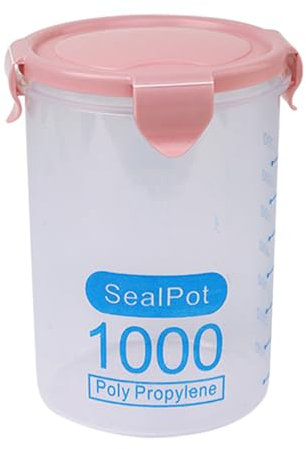 TEEKU Contenitore di plastica trasparente per cucina, sala da pranzo e bar, taglia unica, colore: rosa