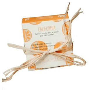 Ethical Grace - California - Crema e Bagnodoccia Solido 2 in 1 per Pelli Normali Bagnodoccia Vegano e Naturale con Estratto di Cetriolo, Olio di Cocco, Olio di Ricino e Oli Essenziali 90 gr