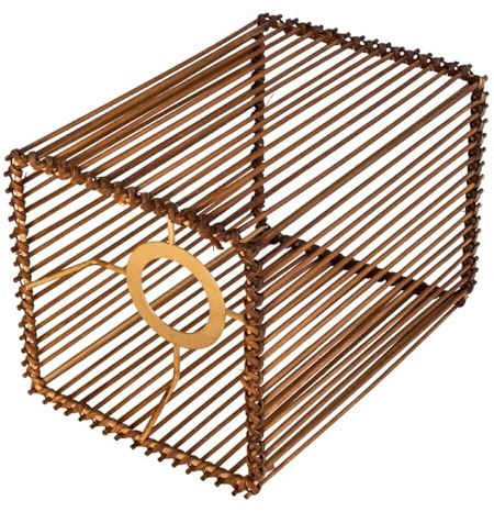 lampenschirm boho Lampenschirme quadratisch kleiner Lampenschirme (Bambus dunkelbraun, 1PC: 15x15x20(cm))