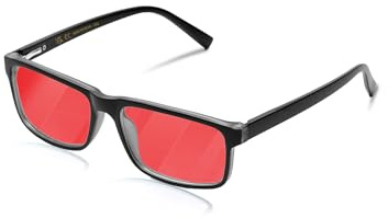 VMJFBJ Gafas Luz Azul Hombre Mujer con Lentes Rojas para Ordenador y Gaming - Filtro Luz Azul, Reduce Fatiga y Mejora el Sueño