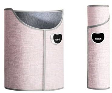 Chauffe jambes portable avec couverture douce Chauffe pieds d'hiver sous le bureau Petit radiateur d'appoint pour le bureau et la maison(Pink,3 Level)