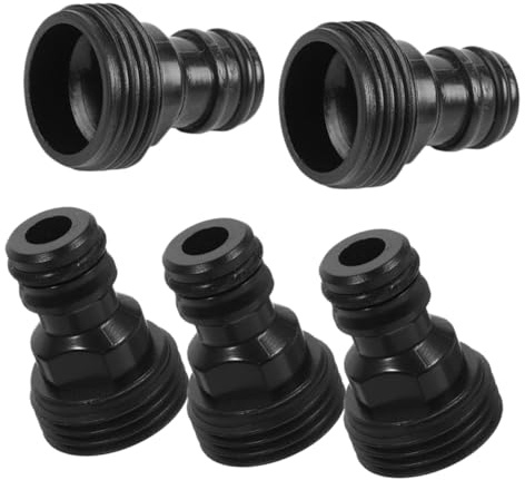 COLLBATH 5 Stück Wasserhahn Zu Schlauch Adapter Schnellanschluss Für Garten Waschmaschinen Geschirrspüler Kunststoff Schwarz