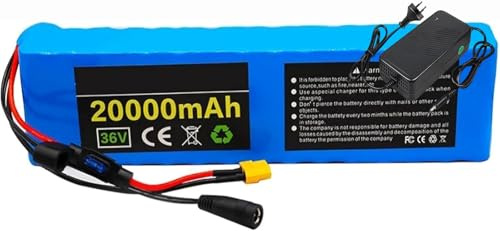 Batería Recargable De Litio Para Bicicletas Eléctricas, Motocicletas Y Scooters De 36 V, 20 Ah, 10S3P, Para Motores De 200 W A 500 W. 36V 20Ah,XT30+JST
