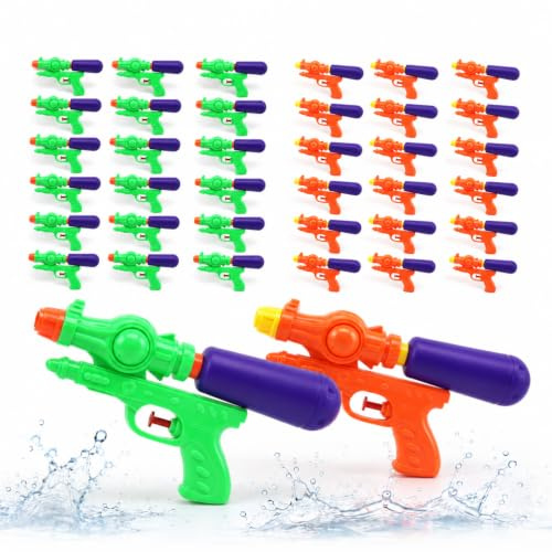 AMATOYS Pack de 36 Mini Pistolas De Agua para Niños - Juguete Divertido De Verano - Ideal para Playa, Piscina Y Jardín - Fáciles De Usar - Cumpleaños