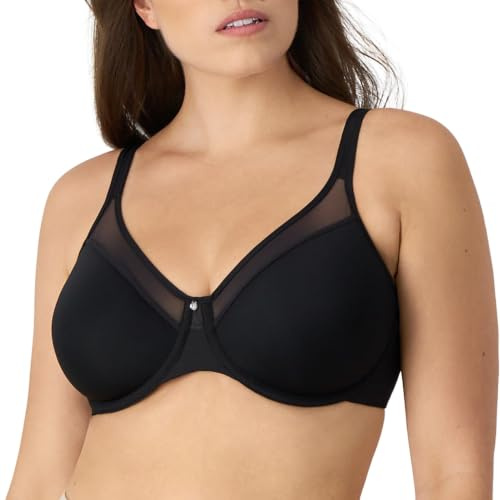 Bali Women's One Smooth U Ultra Light Illusion Neckline Underwire Bra, Black,40D