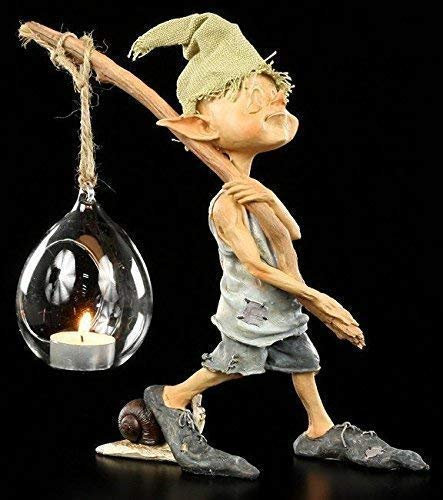 Pixie Lutin Figurine comme Porte-Bougies - Ich Geh avec Mienne Lanterne Lampe-Tempête Fantasie
