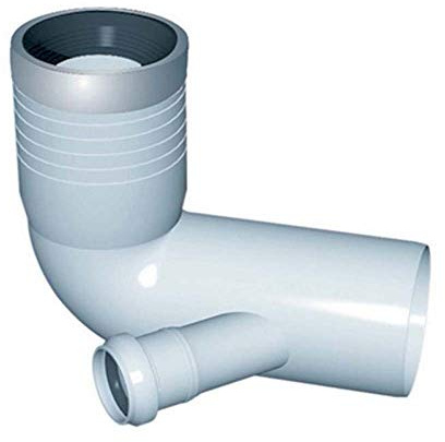 Curva scarico wc prolungata 1 attacco con guarnizione e tappo 110-116-50mm SX