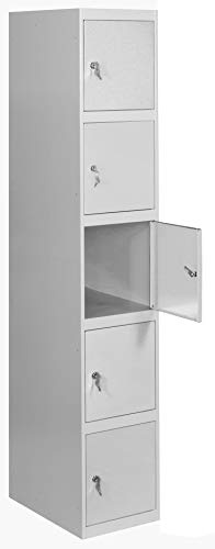 Simon Rack Spind 5 Türen 1800x400x500 mm - Simonlocker | Enthält 2 Schlüssel, Korrosionsschutzlackierung, , Grau