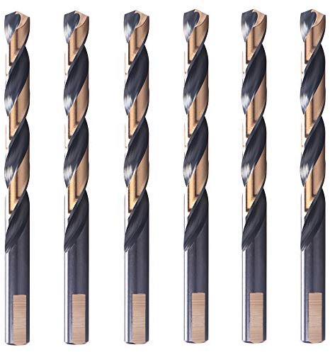 6 PCS, 3/8, Black and Gold Twist Drill Bits