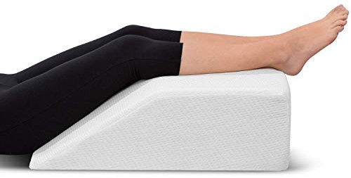 Leg Elevation Memory Foam Pillow with Removeable, Washable Cover - Elevated Pillows for Sleeping, Blood Circulation, Leg Swelling Relief and Sciatica Pain Relief - Pillow for Back Pain and Pregnancy