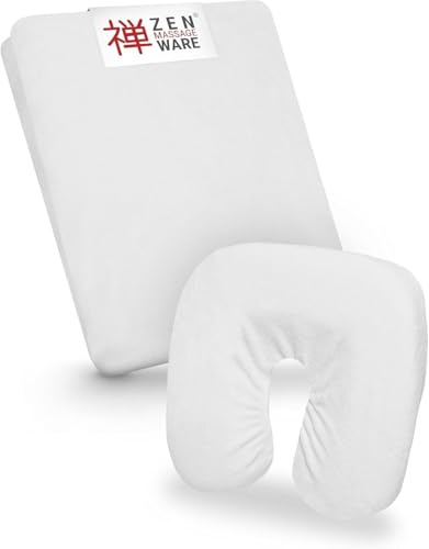 Zen – Spannbezug für Massageliegen & Kopfstützen – weiches Frottee-Spannbetttuch für Kosmetik-, Therapie- & Behandlungsliegen – Liegenbezug waschbar bei 60° – Massage-Zubehör (Weiß)