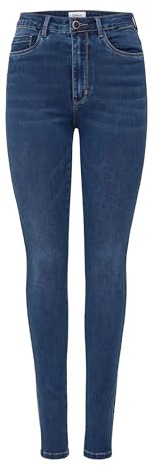 ONLY Damen Skinny Fit Jeans Stretch Denim Hose Basic ONLROYAL High Waist Röhrenjeans Bio Baumwolle, Farben:Dunkelblau, Größe:M / 34L