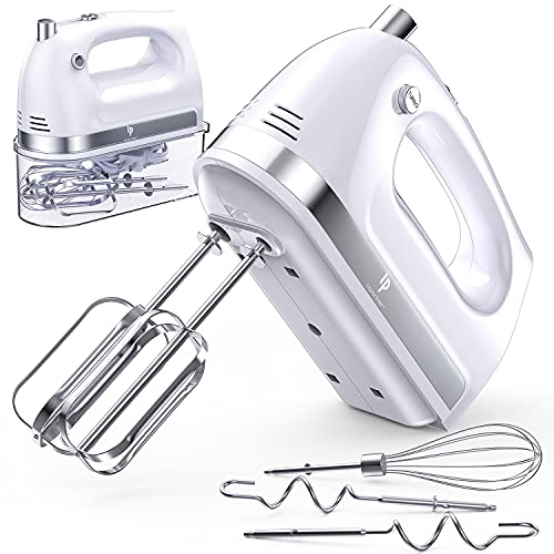 Hand Mixer Electric, LILPARTNER 400w Ultra Power Kitchen Hand Mixer with 2 5-Speed(Turbo Boost, Automatic Speed) & 5 Stainless Steel Accessories