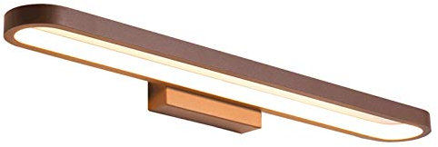 DESLP Lampada da Specchio Bagno LED, Lampade da Parete Interno Moderno con 3 Temperature di Colore, Paralume in Acrilico, Luce Specchio Metallo Marrone per Camera da Letto,60cm 26w