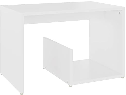 vidaXL Beistelltisch Couchtisch Wohnzimmertisch Sofatisch Kaffeetisch Teetisch Tisch Wohnzimmer Zeitungsständer Weiß 59x36x38cm Holzwerkstoff