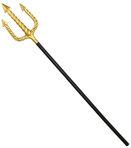 TTAO Halloween Grim Reaper Scythe Azrael Detachable Scythe Trident Plastic Axes Sickle Cosplay Prop for Stage Performance Gold&Black One Size