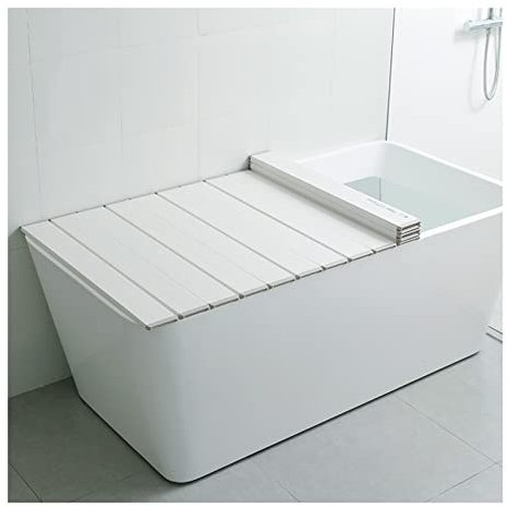 Badewannenbretter Badewannendeckel Klappbar PVC Badewannenablage, Badezimmer Staubregal, Breite 70cm/75cm/80cm Badewannenisolierabdeckung, Weiß (Size : 80x140x1cm)