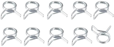 METALLIXITY Spring Hose Clamp (16mm/0.63) 10Pcs, Double Wire Spring Steel Clips - for (16mm to 17mm/0.63 to 0.67) OD Home Garden Hose Tube Fastening