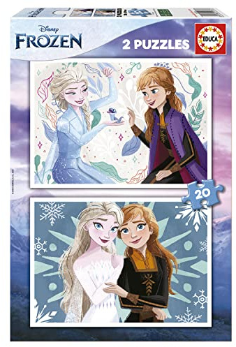 Educa - Kinderpuzzle Die Eiskönigin | 2x20 Teile Puzzleset | ELSA, Anna, Kinderpuzzle Disney Frozen | ab 3 Jahren (19736)