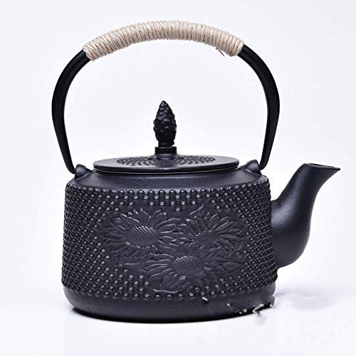 ANIFM Théière en Fonte Cuisinière Bouilloires Service à thé Kung Fu Théière en Fonte Japonaise Ancienne marmite en Fer Tournesol ， Théière à sifflet de qualité supérieure Comfortable Anniversary