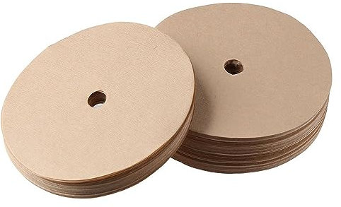 hobbyme Lot de 400 percolateurs à café non blanchis - 9,5 cm - Couleur bois naturel - Jetables - Avec trous - Entonnoir rond en papier pour percolateur Bozeman