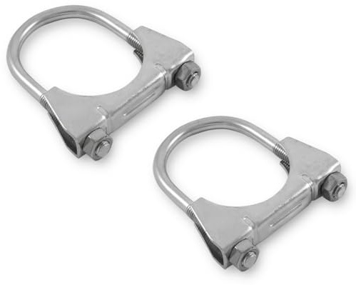 Grilindo 2er Set Edelstahl U Bügel Rohrschellen M8 x 52 mm extra langes Gewinde Montageschellen in vielen Größen verfügbar (2x M8x52 mm Extra lang)