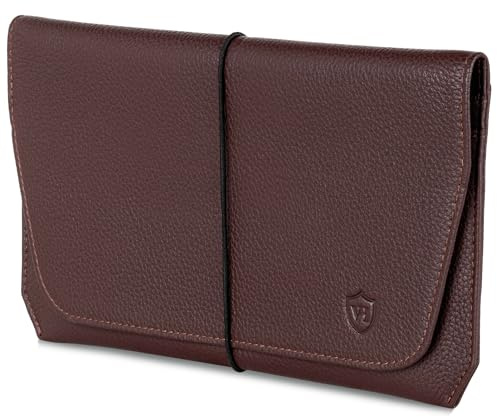 VON HEESEN Leder Reisepasshülle mit RFID-Schutz - Passport-Hülle aus echtem Leder - Reisepass-Organizer für stilbewusste Damen & Herren in Braun