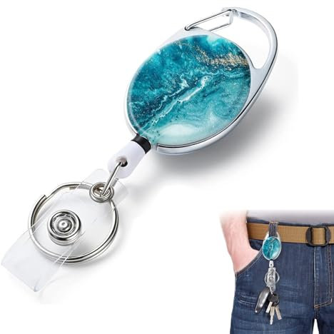 Schlüsselanhänger Ausziehbar, Ausweishalter Ausziehbar Doppelseitiges Farbdruckmuster, Einziehbarer Schlüsselanhänger Bequem und Schnell, Geeignet für Zugangskarten, Reisepasskarten, Studentenausweise