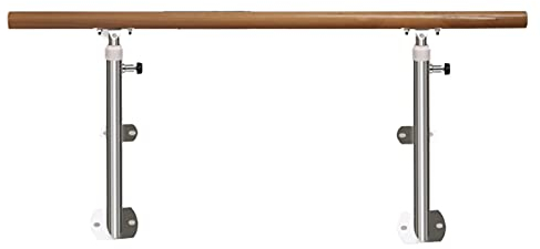 An der Wand montierte Ballettstange, freistehende Ballettstange aus Holz, verstellbare Stange zum Tanzen, Gymnastik, Stretching-Stange für Schüler und Erwachsene (Größe: 100 cm, Farbe: Silber) (Silber