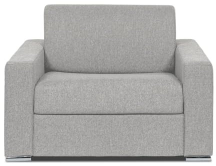Vente-unique-Schlafsessel mit Matratze - Liegefläche 70 cm - Matratze 14 cm - Stoff - Hellgrau - CALITO