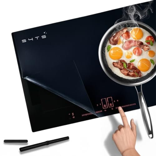 S4TS Protezione Piano Induzione Touch Screen 52x78cm Antigraffio e Trasparente - Copri Piano Induzione Universale Magnetico e Antiscivolo