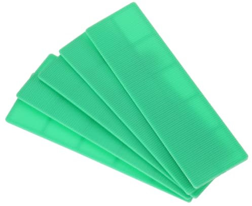 QUARKZMAN 200 Stück Unterlegplatten Kunststoff Abstandshalter 100 x 28 x 2 mm Fliesenkeile Distanzplatten Ausgleichsplatten Distanzklötze Unterlegklotz Verglasungsklötze für Fenster, Grün