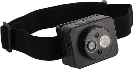 LICAEVEY Mini Caméra d'action Montée sur la Tête, Réglage 1080P à 45 Degrés, Détection Intelligente avec Lampe Frontale LED, Caméra de Sport pour Les Sports de Plein Air et Les Voyages