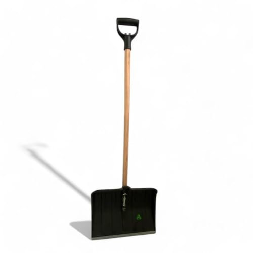 Briconess.com Pelle en ABS pour neige et grain avec manche en bois 123 cm robuste et légère couleur noire largeur 41 cm
