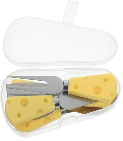JEWEDECO 6pezzi Per Formaggio Acciaio Inossidabile Con Manico Forma Di Formaggio Utensili Per Spalmare Burro e Marmellata Mini Forchetta e Cucchiaio Per Taglieri Di Charcuterie Facile Da